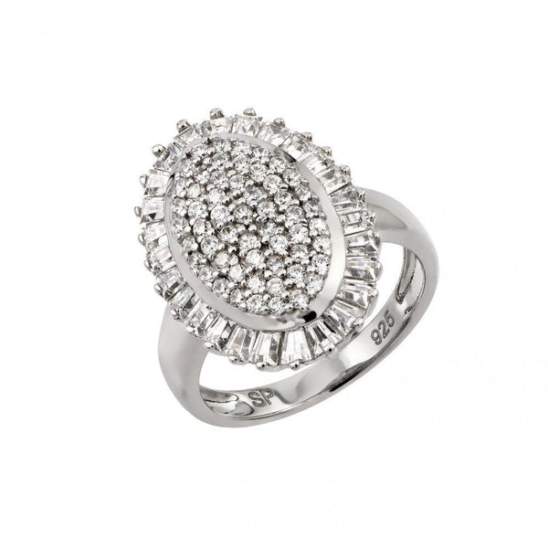 Silver 925 Rhodium Plated Micro Pave CZ Ring - GMR00020 | Silver Palace Inc.