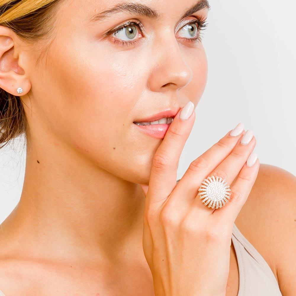 Anillo Micro Pave Chapado En Oro Rosa De Plata 925 - GMR00026-RGP