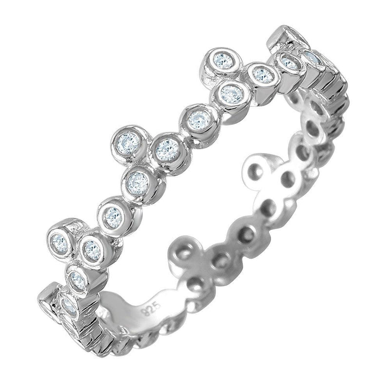 Silver 925 Rhodium Plated CZ Stackable Eternity Ring - GMR00075 | Silver Palace Inc.