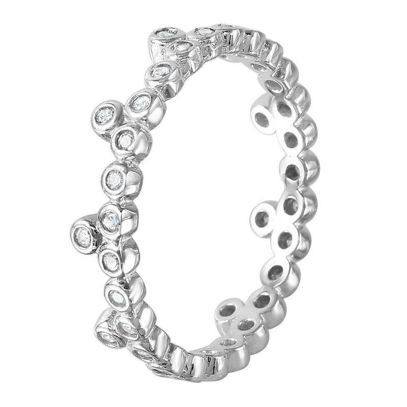 Silver 925 Rhodium Plated CZ Stackable Eternity Ring - GMR00075