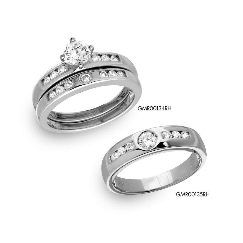 Silver 925 Rhodium Plated Eternity Ring with CZ - GMR00135
