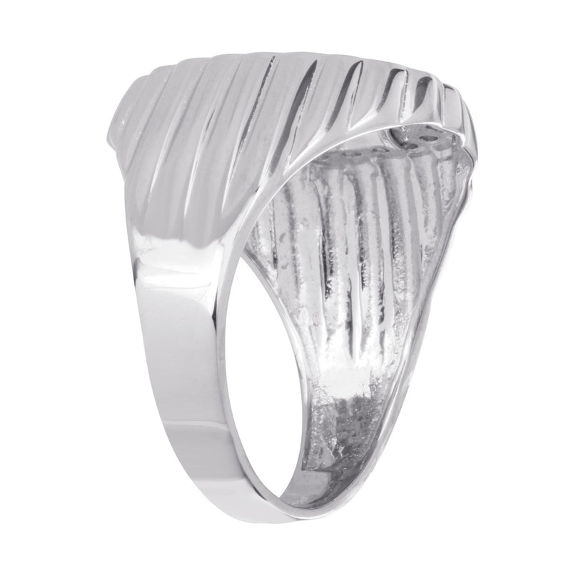 Rhodium Plated 925 Sterling Silver Guadalupe Ring with CZ - GMR00242RH