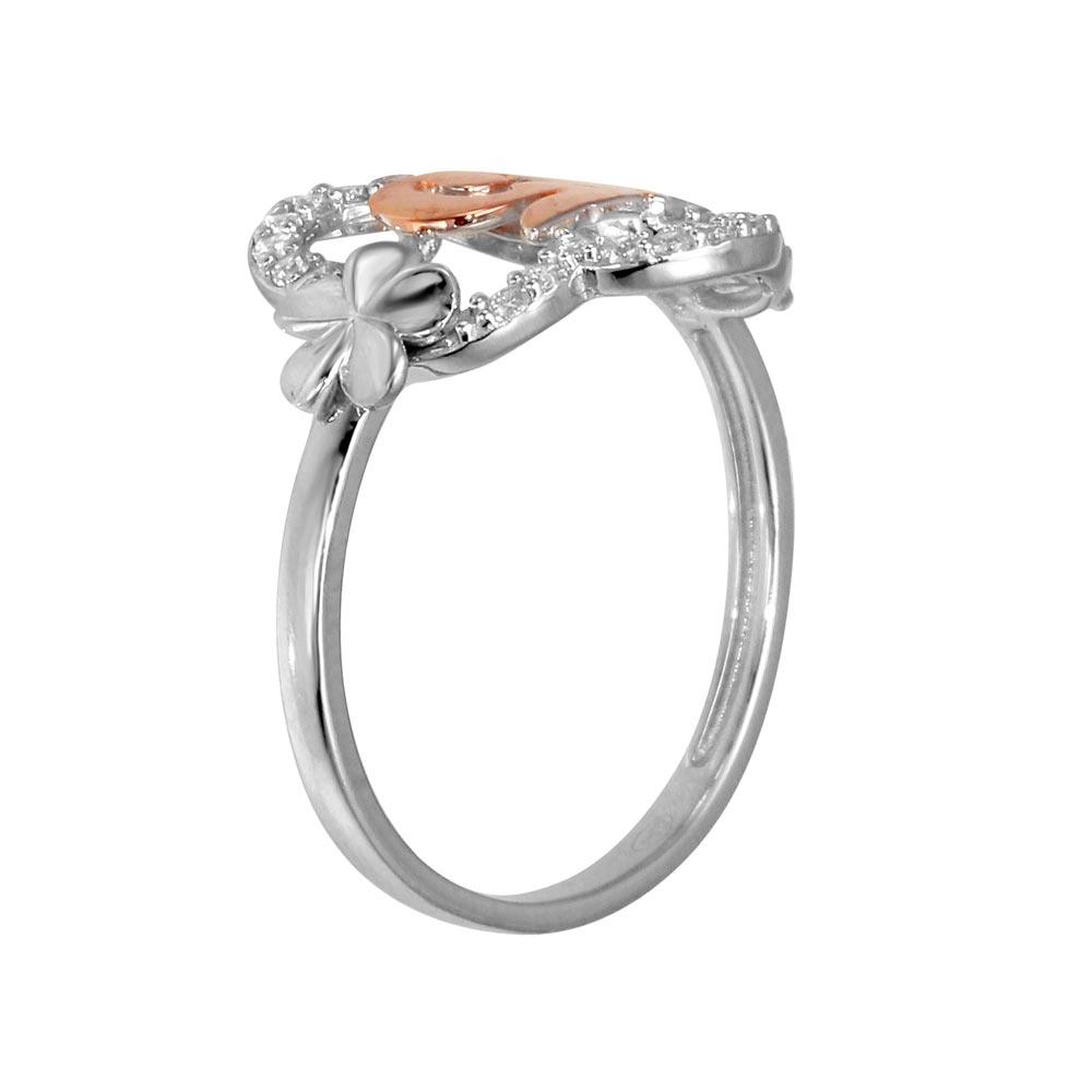 Anillo de quinceañera bicolor con circonitas cúbicas en plata de ley 925 - GMR00305RHR