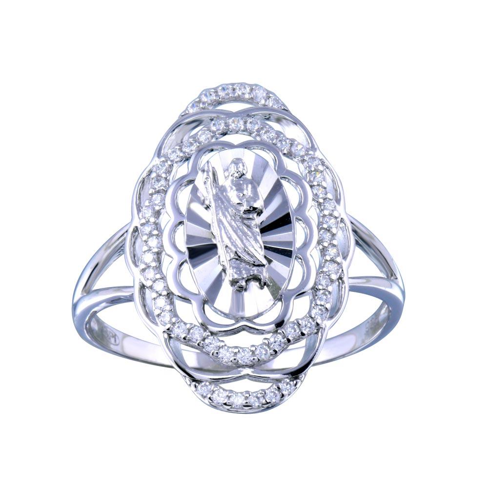 Sterling Silver 925 Rhodium Plated Saint Jude CZ hot Ring