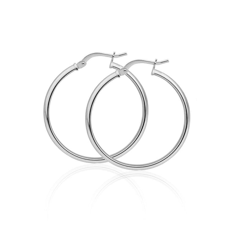 Silver 925 High Polished Hoop Earrings 1.5mm - HP02-1.5 | Silver Palace Inc.