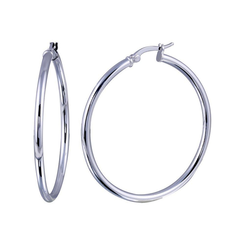 Silver 925 Plain Hoop Earring 2.5mm - HP02-2.5 | Silver Palace Inc.