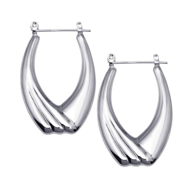 Silver 925 Hollow Drop Hoop Earrings - HP10 | Silver Palace Inc.