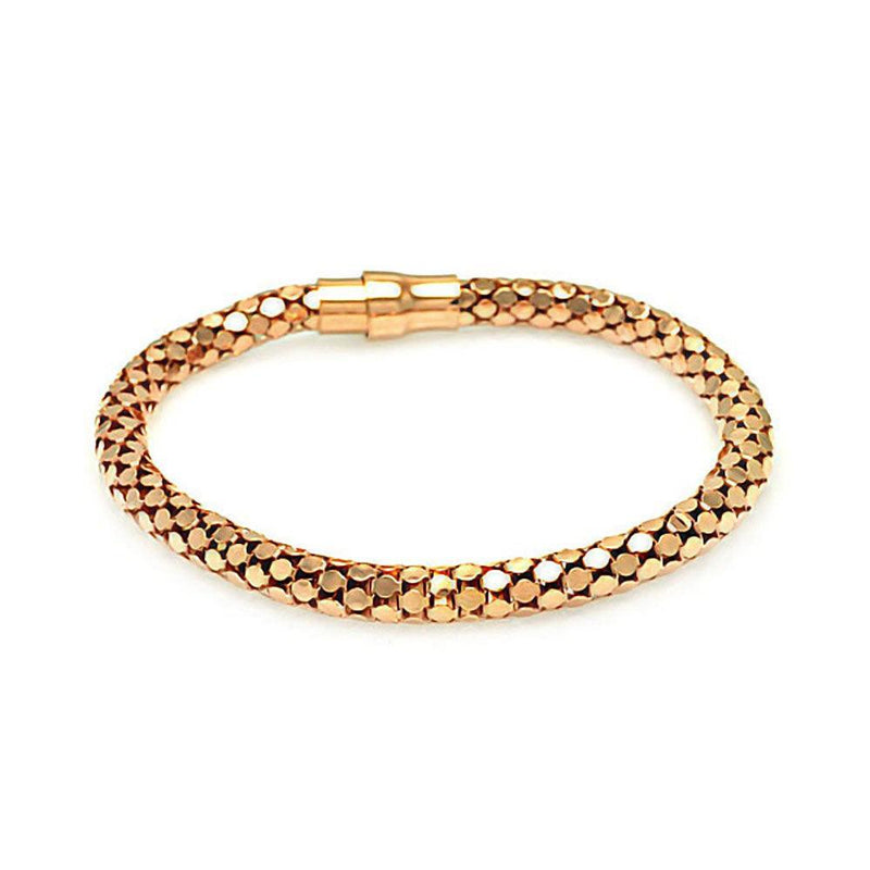 Closeout-Silver 925 Rose Gold Plated Coreana Italian Bracelet - ITB00003RGP | Silver Palace Inc.