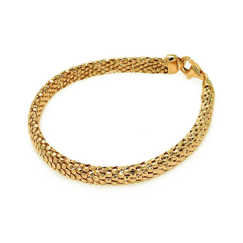 Closeout-Silver 925 Gold Plated Italian Snake Scale Bracelet - ITB00059GP | Silver Palace Inc.