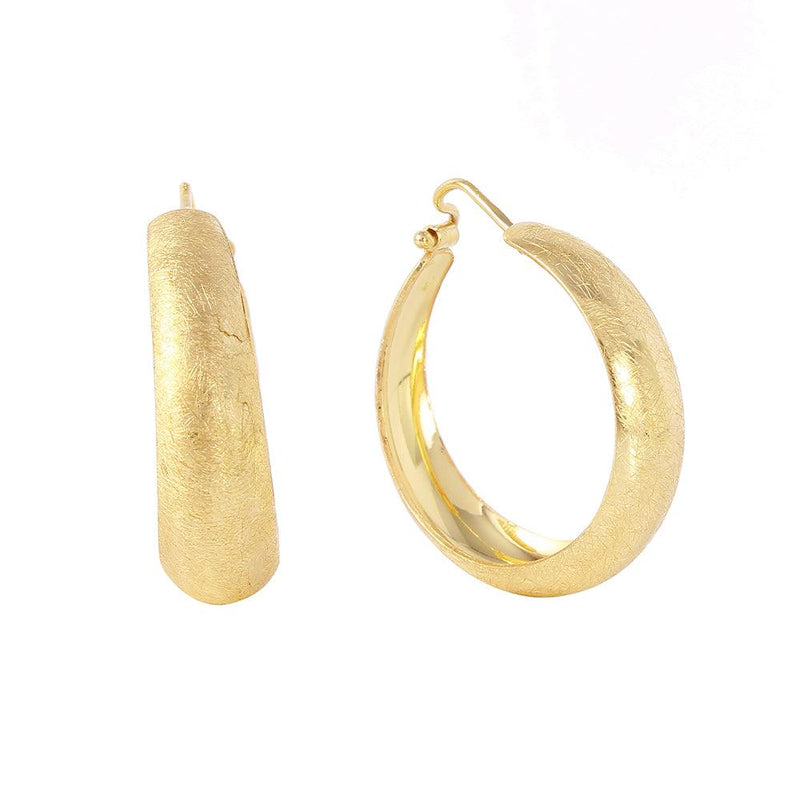 Silver 925 Gold Plated Thin Hoop Earrings - ITE00079GP | Silver Palace Inc.