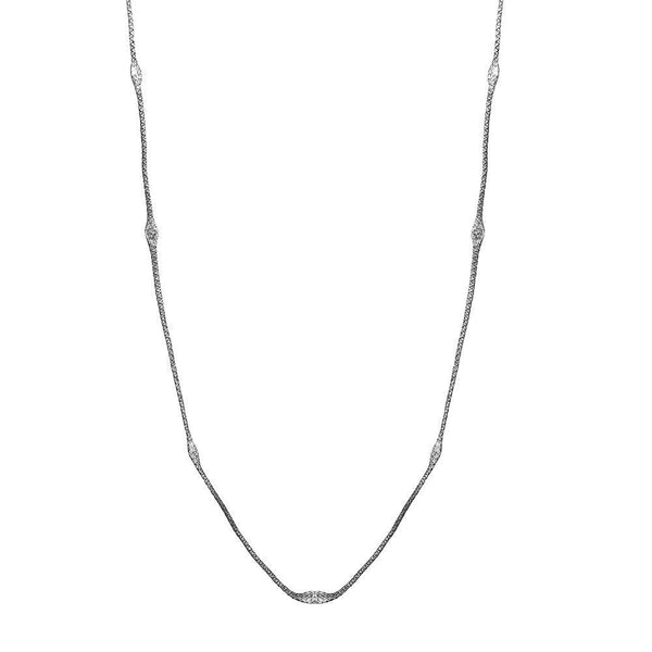 Silver 925 Black Rhodium Plated Mystical Chain Italian Necklace - ITN00051BLK | Silver Palace Inc.