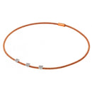 Closeout-Silver 925 Rose Gold Plated Three Small Square Micro Pave CZ Necklace - ITN00096RGP | Silver Palace Inc.