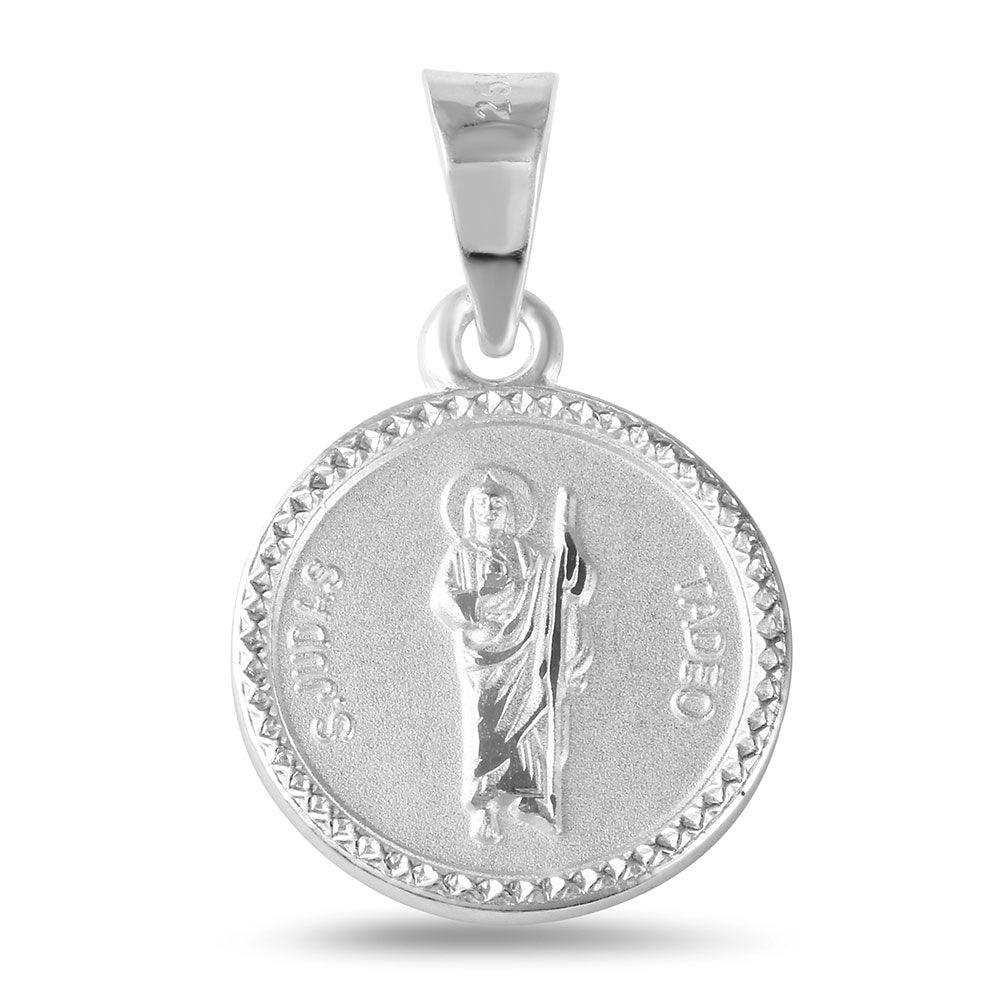 Silver 925 High Polished Saint Jude Medallion - JCA013-5 | Silver Palace Inc.