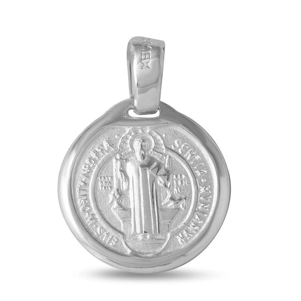 Silver 925 High Polished Saint Benedict Medallion 13mm - JCA026-BL10 | Silver Palace Inc.