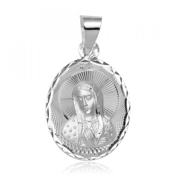 Silver 925 High Polished Mother Mary DC Charm Pendant - JCA042-2 | Silver Palace Inc.