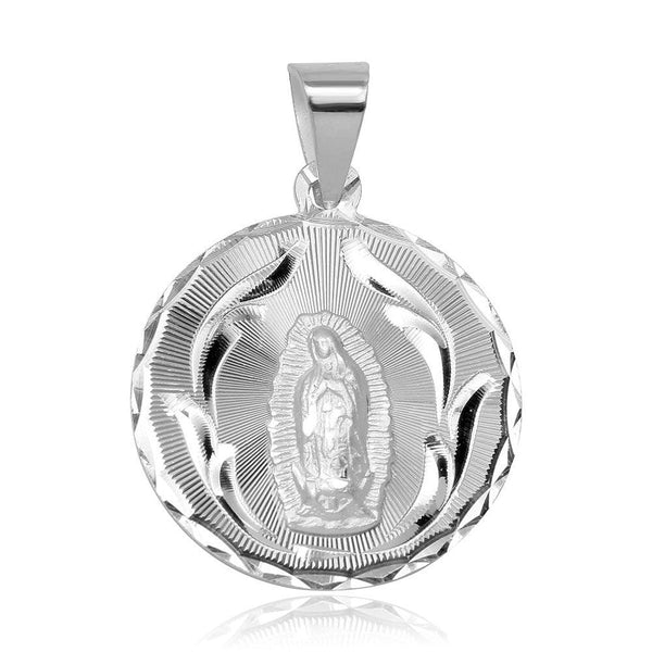 Silver 925 High Polished DC Our Lady of Guadalupe Medallion Charm Pendant - JCA059-1 | Silver Palace Inc.