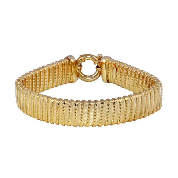 Closeout-925 Gold Plated Mesh Italian Bracelet - JPB00017GP | Silver Palace Inc.