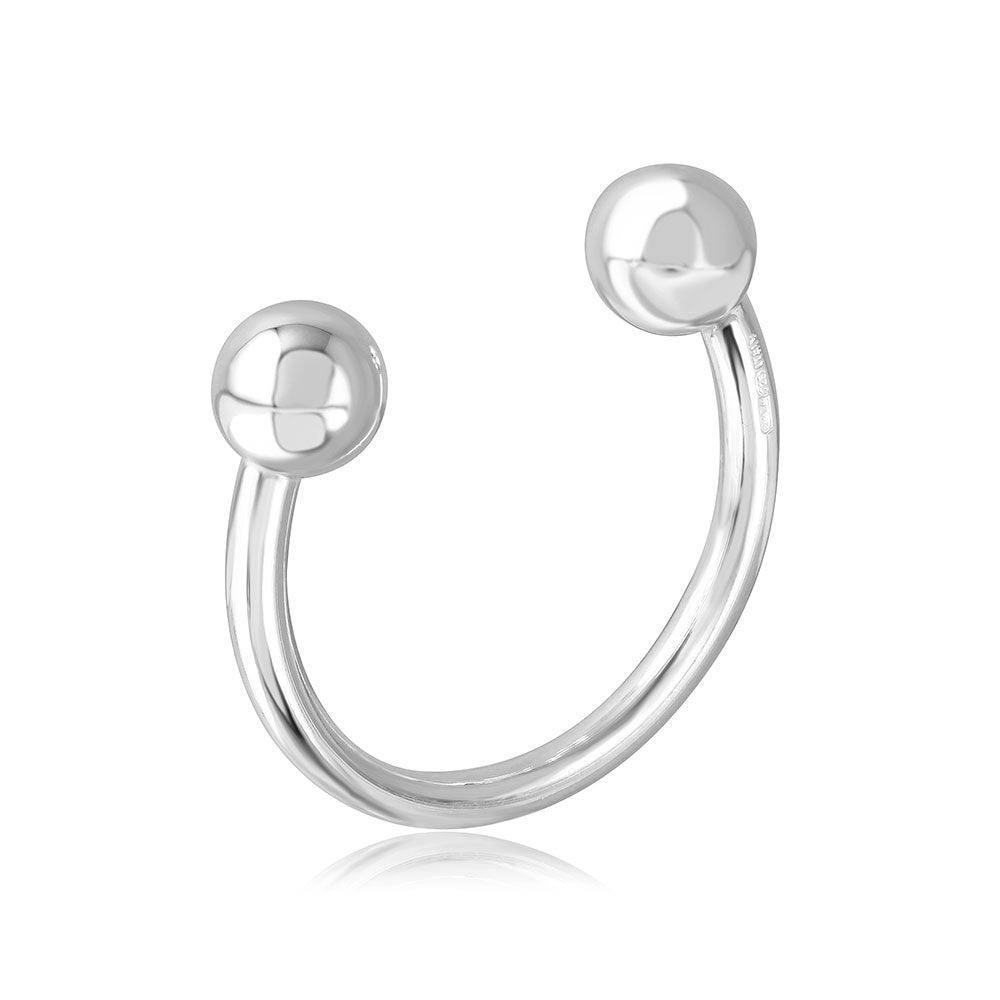 Silver 925 U Shape With Beads Keychain - KEYCHAIN11 | Silver Palace Inc.