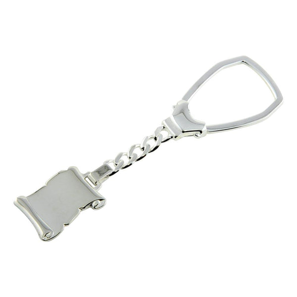 Silver 925 High Polished Scroll Keychain - KEYCHAIN22 | Silver Palace Inc.
