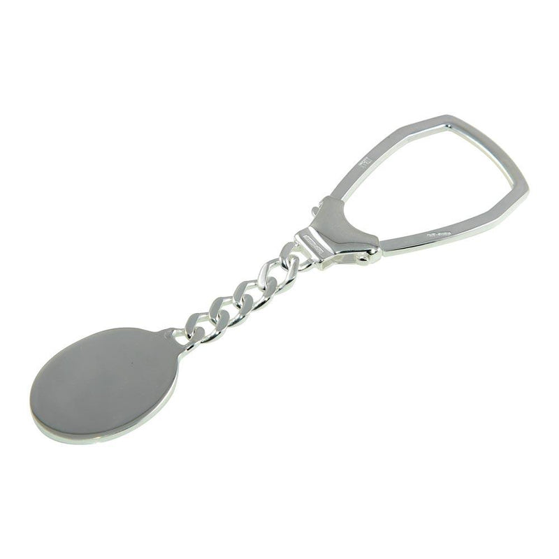 Silver 925 High Polished Oval Keychain - KEYCHAIN24 | Silver Palace Inc.