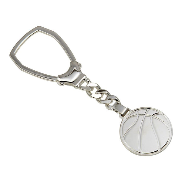 Silver 925 Rhodium Plated Basketball Keychain - KEYCHAIN26 | Silver Palace Inc.