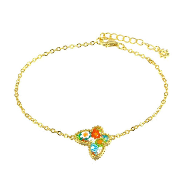 Sterling Silver 925 Gold Plated Butterfly Murano Glass Bracelet - MB00001 | Silver Palace Inc.
