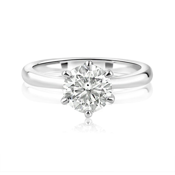 Rhodium Plated 925 Sterling Silver 1 Carat Moissanite Ring - MBGR00001 | Silver Palace Inc.