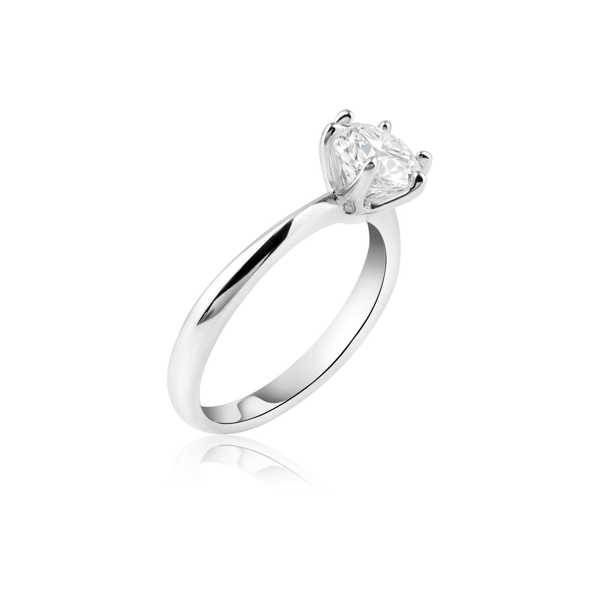 Anillo de moissanita de 1 quilate en plata de ley 925 rodiada - MBGR00001