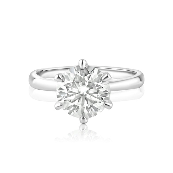 Rhodium Plated 925 Sterling Silver 3 Carat Moissanite Ring - MBGR00003 | Silver Palace Inc.