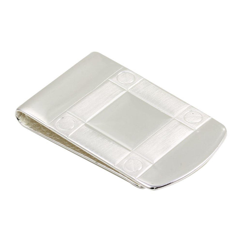 Rhodium Plated 925 Sterling Silver Wide Moneyclip - MONEYCLIP13 | Silver Palace Inc.