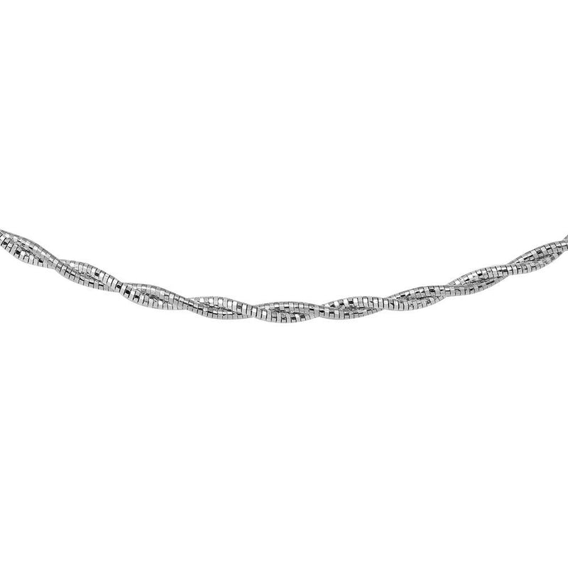 Silver 925 2 Toned 2 Layer Omega Spring 180 Chain Rhodium Plated 2.7mm - CH903 RH | Silver Palace Inc.