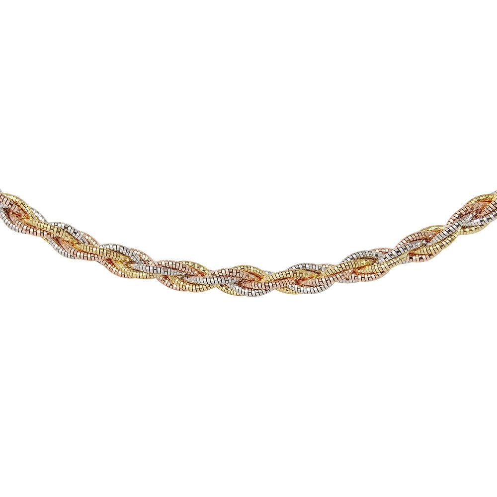 Silver 925 6 Layer Twisted Omega Spring Chain 3 Toned Plated 5.5mm - CH917A MUL | Silver Palace Inc. #plating_three-tone