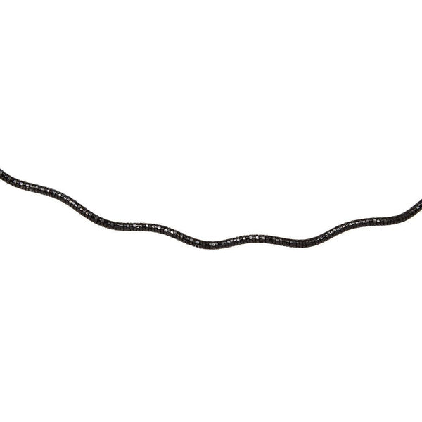 Silver 925 1 Layer Wave Omega Spring Chain Black Rhodium Plated 1.3mm - CH925 BLK | Silver Palace Inc.