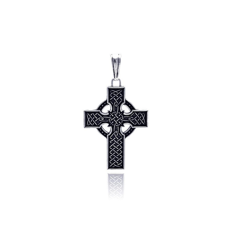 Silver 925 Oxidized Celtic Cross Pendant - OXP00006 | Silver Palace Inc.