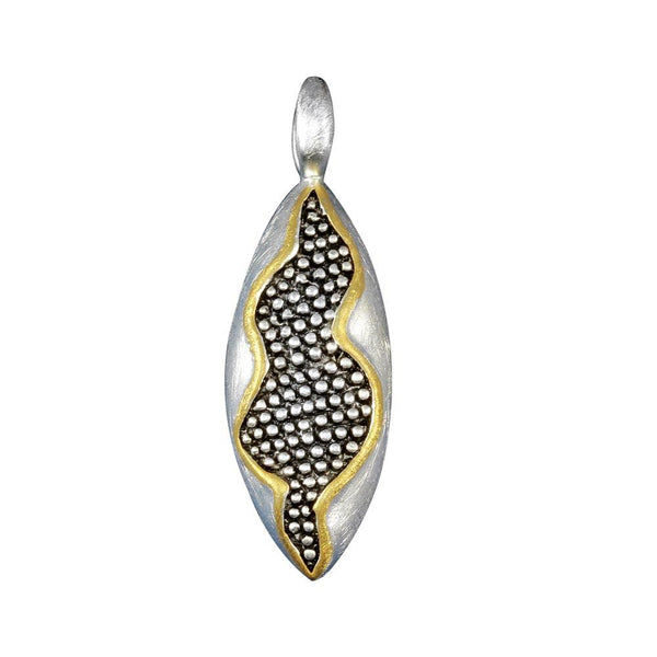 Closeout-Silver 925 Two-Toned Oval Pendant - P 640144 | Silver Palace Inc.