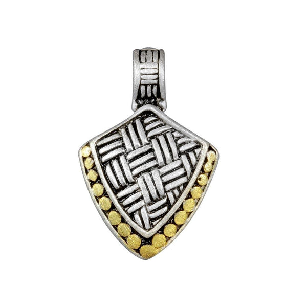 Closeout-Silver 925 Two-Toned Shield Pendant - P 640332 | Silver Palace Inc.