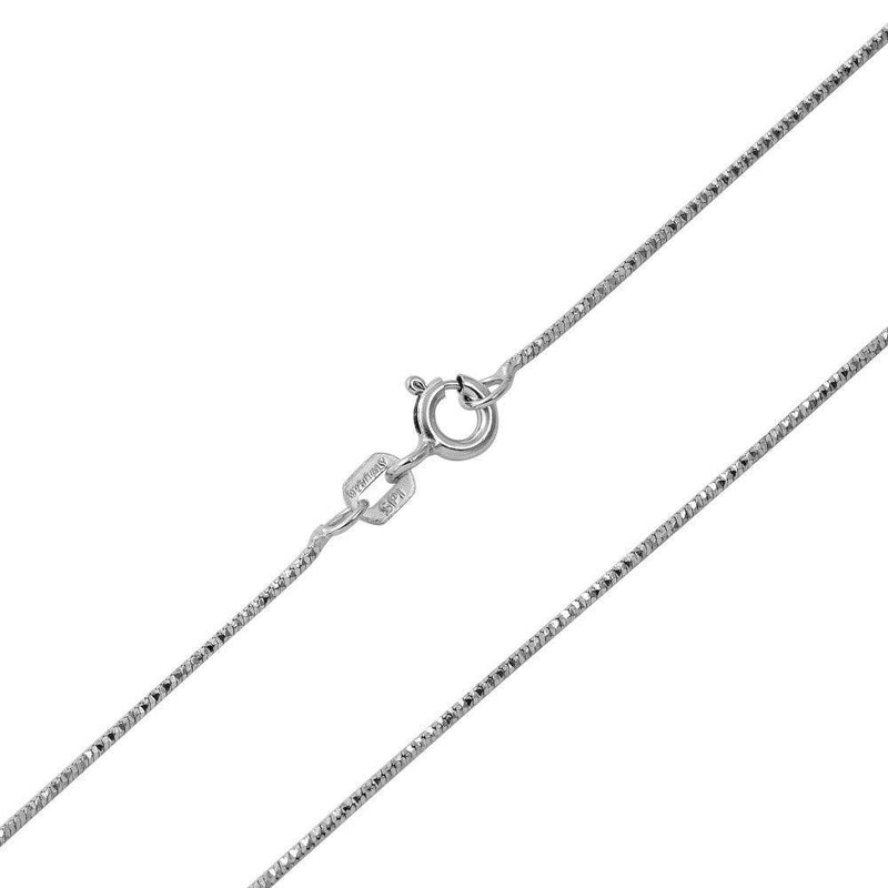 Silver 925 Rhodium Plated Snake Round DC 020 Chain 0.8mm - CH142 RH | Silver Palace Inc.