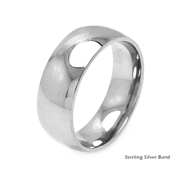Silver 925 Plain Wedding Band Round Ring - RING01-8MM | Silver Palace Inc.
