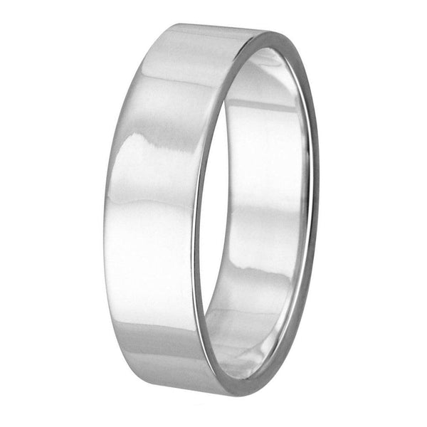 Silver 925 Plain Wedding Band Flat Ring - RING02-4MM | Silver Palace Inc.