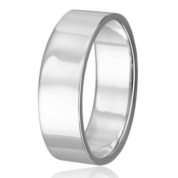 Silver 925 Plain Wedding Band Flat Ring - RING02-6MM | Silver Palace Inc.