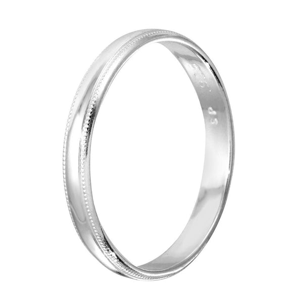 Silver 925 High Polished Bordered Band Ring - RING04 | Silver Palace Inc.