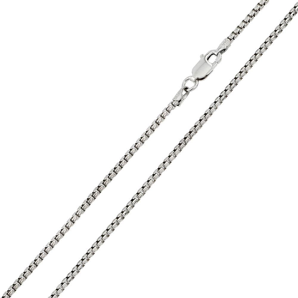 Silver 925 Rhodium Plated Round Box 050 Chain 2.6mm - CH218 RH | Silver Palace Inc. #plating_rhodium