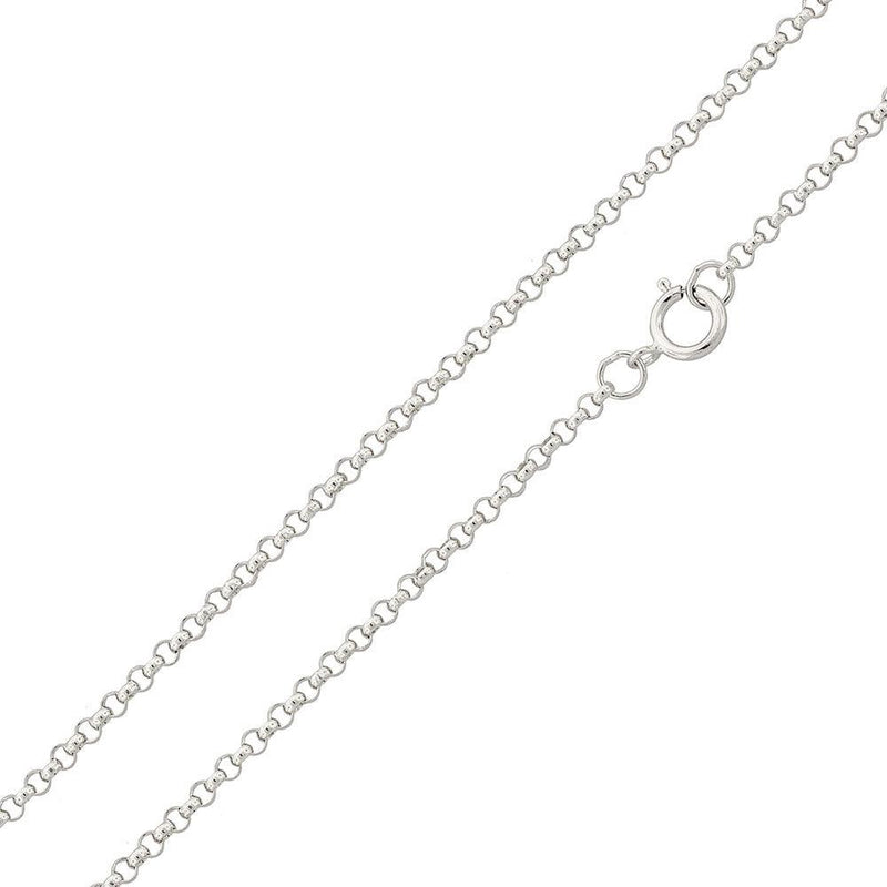 Silver 925 Rhodium Plated Rolo 020 Chain 1.35mm - CH230 RH | Silver Palace Inc.