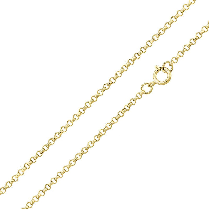 Silver Gold Plated Rolo Chain 1.4mm - CH366 GP | Silver Palace Inc.