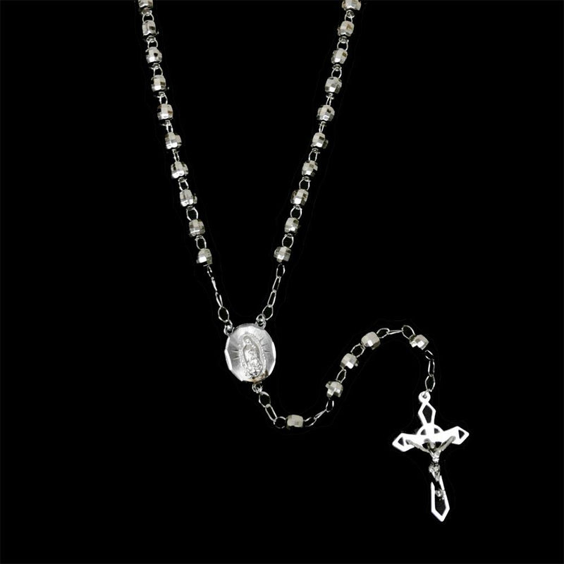 Silver 925 High Polished Diamond Cut Rosary 6mm - ROS25-6MM | Silver Palace Inc.