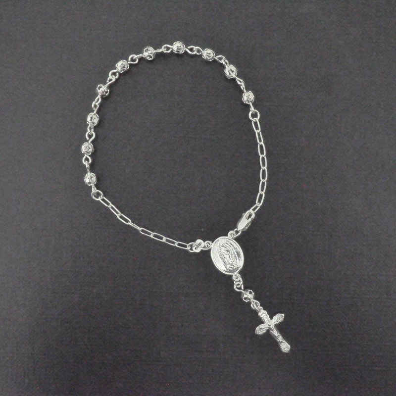 Silver 925 High Polished Filigree Rosary Bracelet 4MM - ROSB10-4MM | Silver Palace Inc.