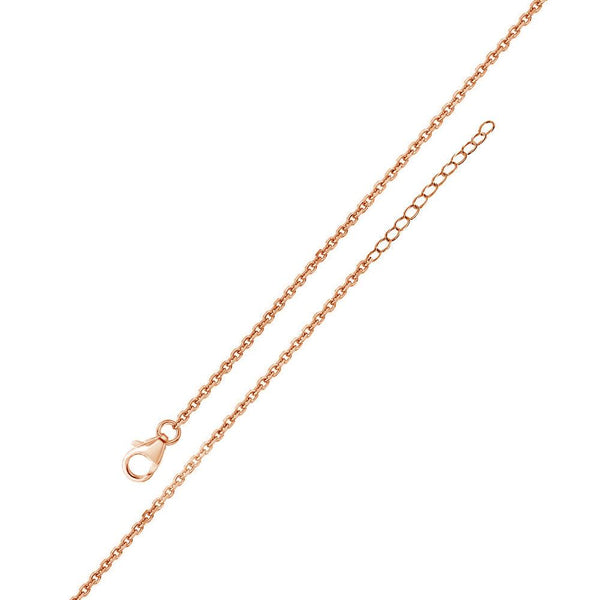 Silver 925 Rose Gold Plated Adjustable Extension Chain 1.2mm - S025RGP-CLAW | Silver Palace Inc.