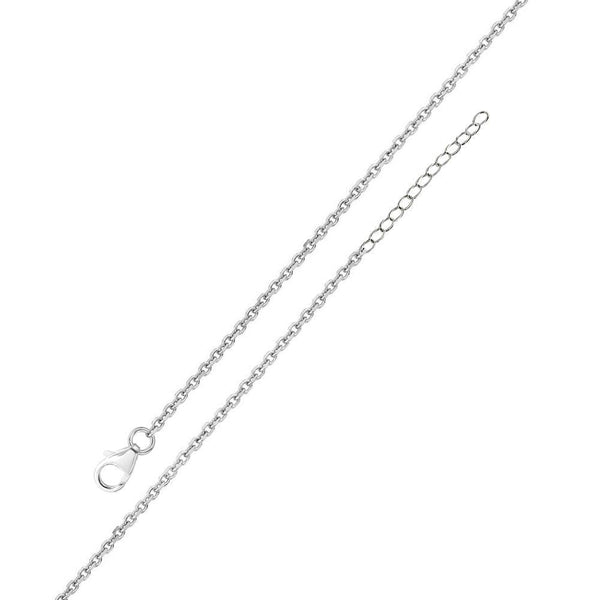 Silver 925 Rhodium Plated Adjustable Extension Chain 1.25mm - S030RH-CLAW | Silver Palace Inc.