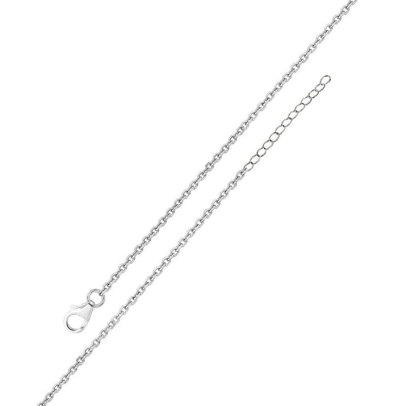 Silver 925 Rhodium Plated Adjustable Extension Chain 1.25mm - S030RH-CLAW | Silver Palace Inc.