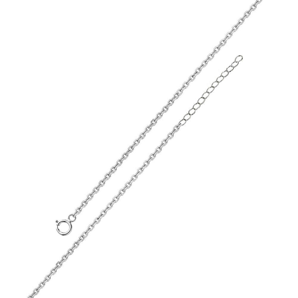 Silver 925 Rhodium Plated Adjustable Extension Chain 1.25mm